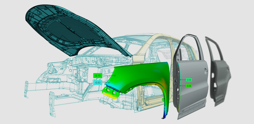 检测结果3D展示图（曲面偏差检测、Flush&Gap检测等）